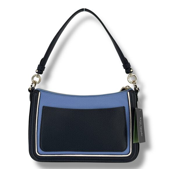 Kate Spade Hudson Blue Colorblocked Medium Leather Purse Handbag Small - Picture 3 of 7
